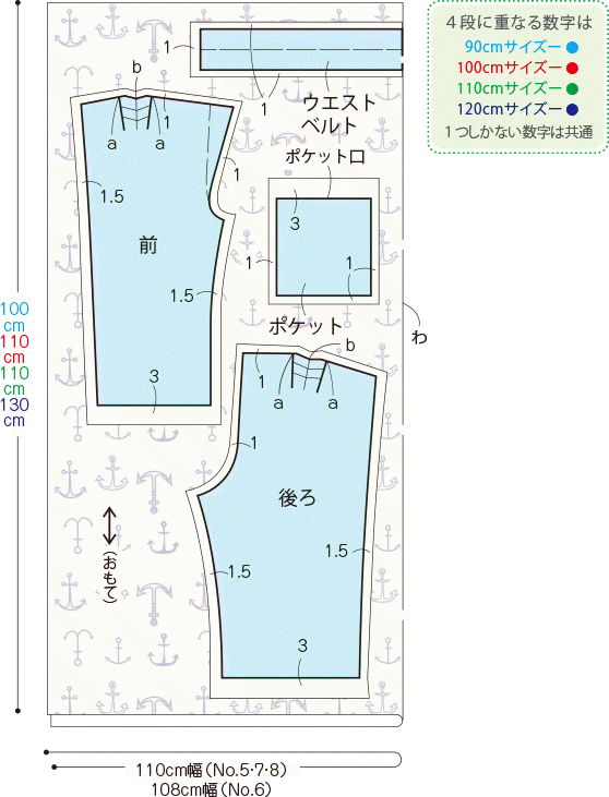 ストレートパンツ 子供140サイズ 型紙 作り方コスプレ衣装 無料型紙 でぃあこす