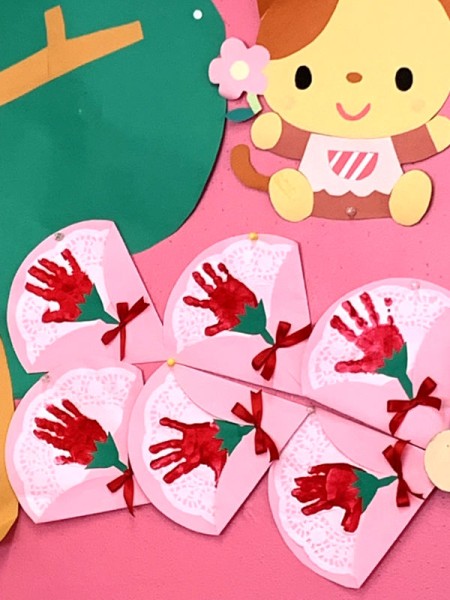 母の日の製作③つばさ保育園上新庄のコーナン前にある小規模保育園