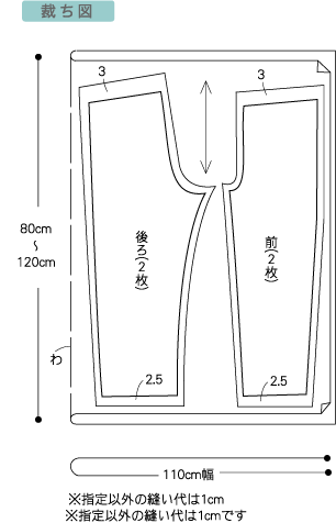 子供用ショートパンツの作り方80-90・110サイズの型紙を使用 - わくわく♪ハンドメイド