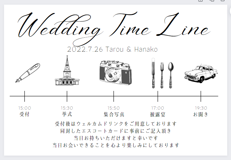 ウェディングタイムライン タイムスケジュールの通販 by ープロフィール必読ーzoo shopラクマ