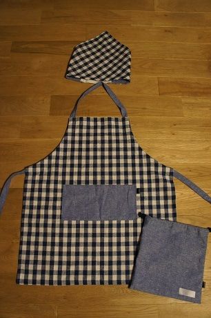 無料型紙ダウンロード ***ぬいものちくたく*** キッズエプロンと三角巾 うしろでひもを結ばないパターン