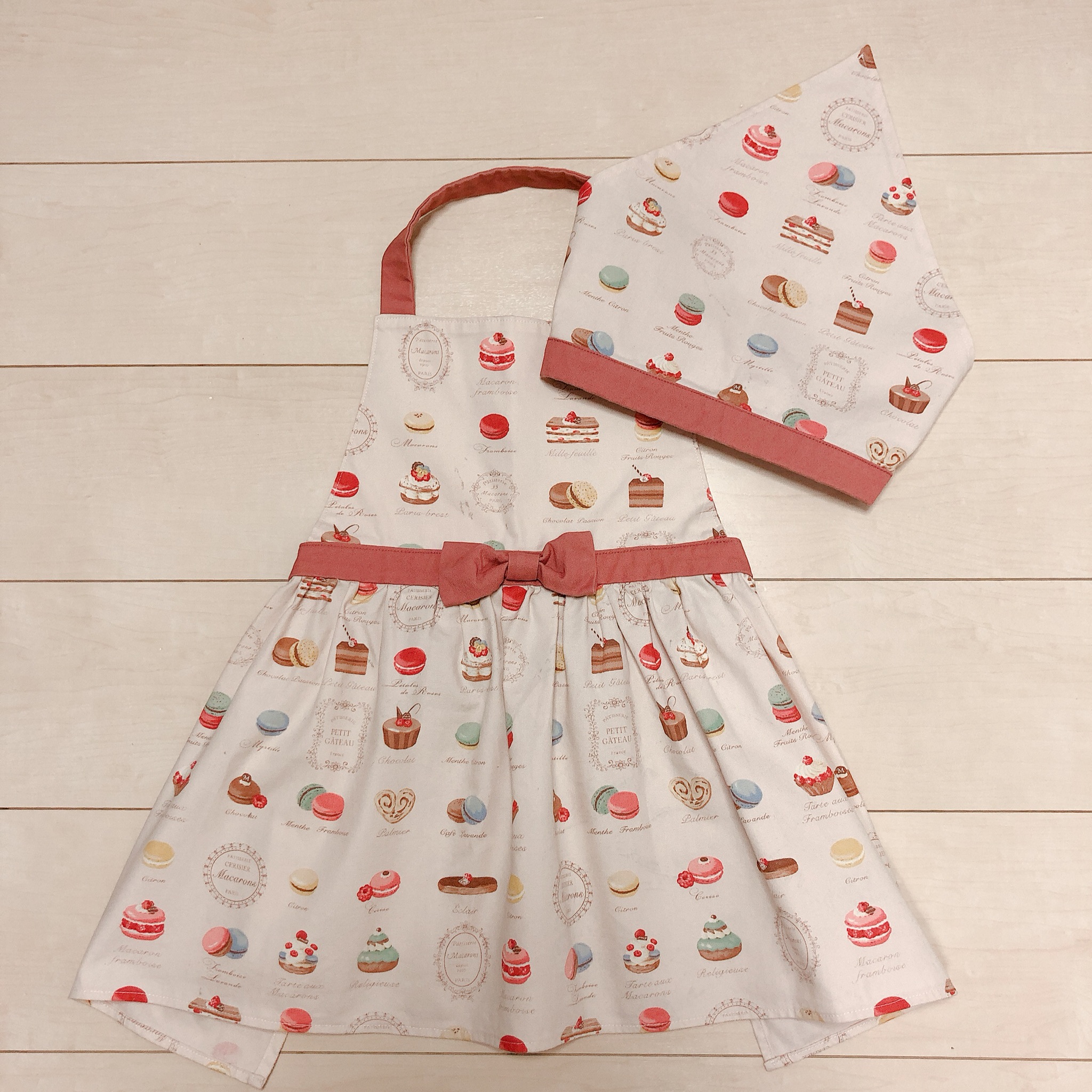 ひとりで着れるエプロンセット 型紙 作り方 初心者向け