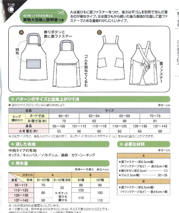 無料型紙あり エプロンの作り方ヘルカハンドメイド