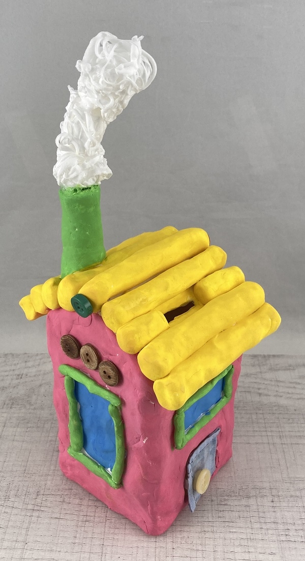 紙粘土 ブタの貯金箱15cm×10cm×10cm 手作り工作