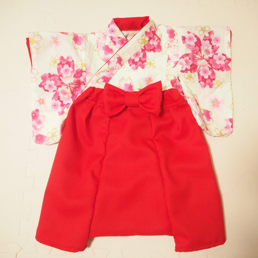 赤ちゃん用 袴の着物作り方 60‐70㎝ 型紙なしで作れるベビー袴 - YouTube