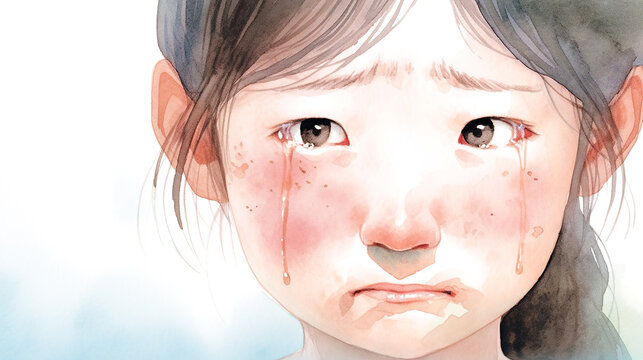 Stock-Vektorgrafik „泣く男の子と女の子のイラスト 泣き虫 悲しい 子供 小学生 低学年“Adobe Stock