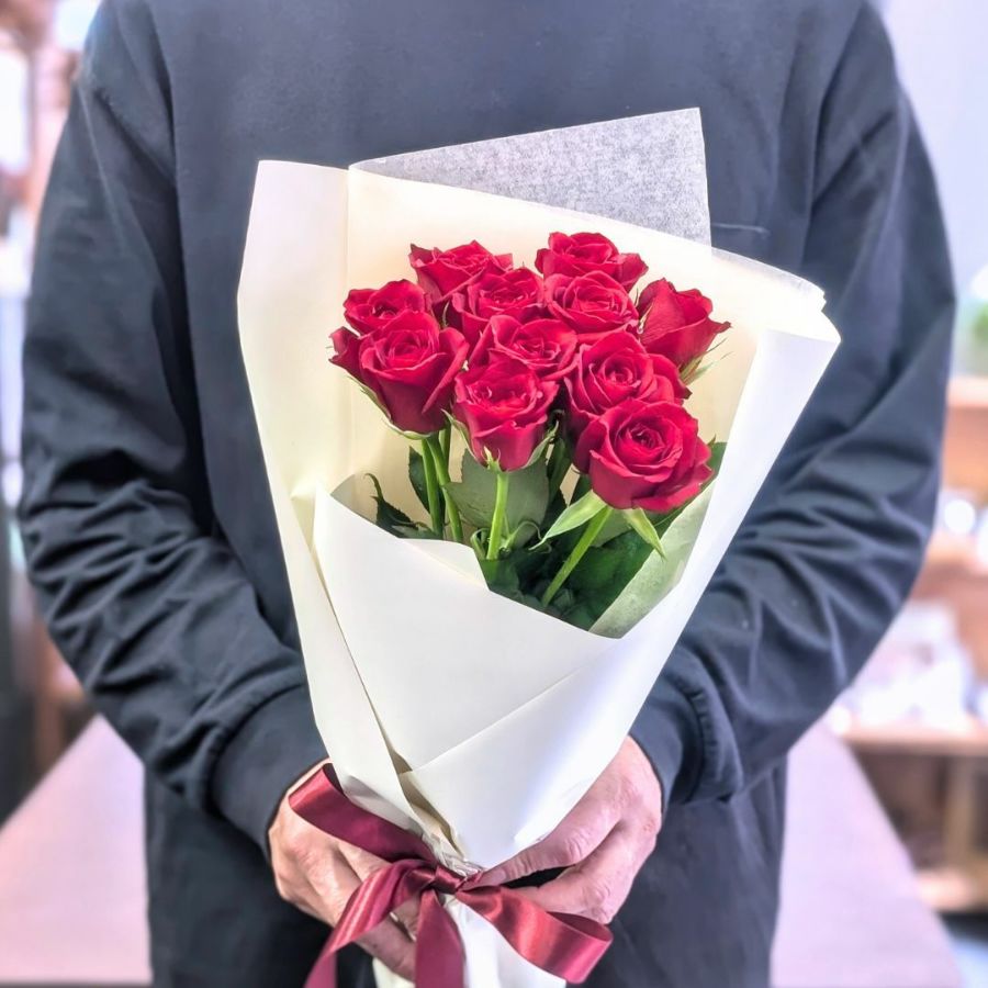 バーガンディレッド 赤い薔薇 ウェディングブーケ ブートニア クラッチ 結婚式