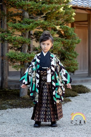 七五三 着物 男の子 5歳 七五三 レトロ 着物 男の子 5歳永田萌 紫ぼかし竜童子レンタル七五三 5歳 フルセット 男の子