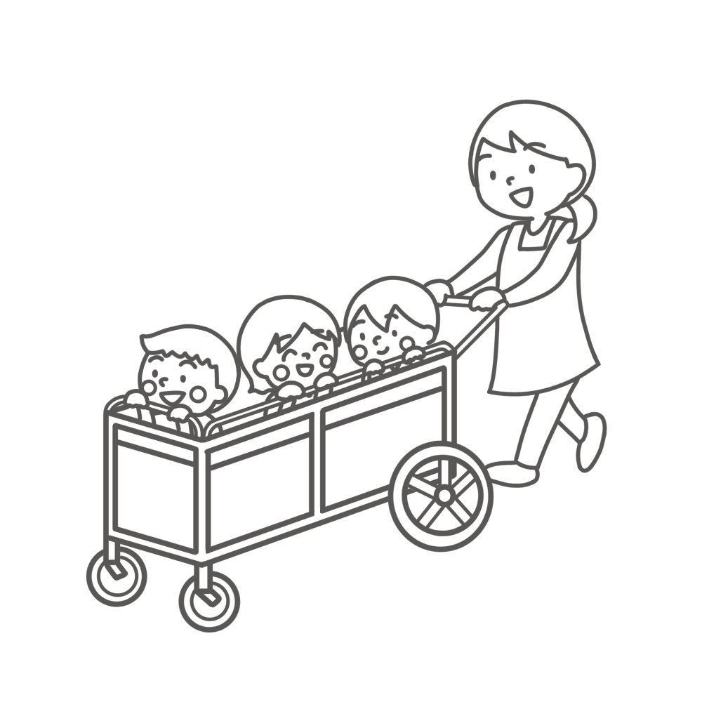 カートでお散歩をする園児イラスト - No: 23252858無料イラスト・フリー素材なら「イラストAC」