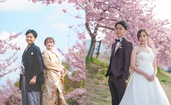 桜の季節に撮るハッピーなウェディングフォトにおすすめのポーズ5つフォトウェディング・結婚式の前撮り HowToコラム