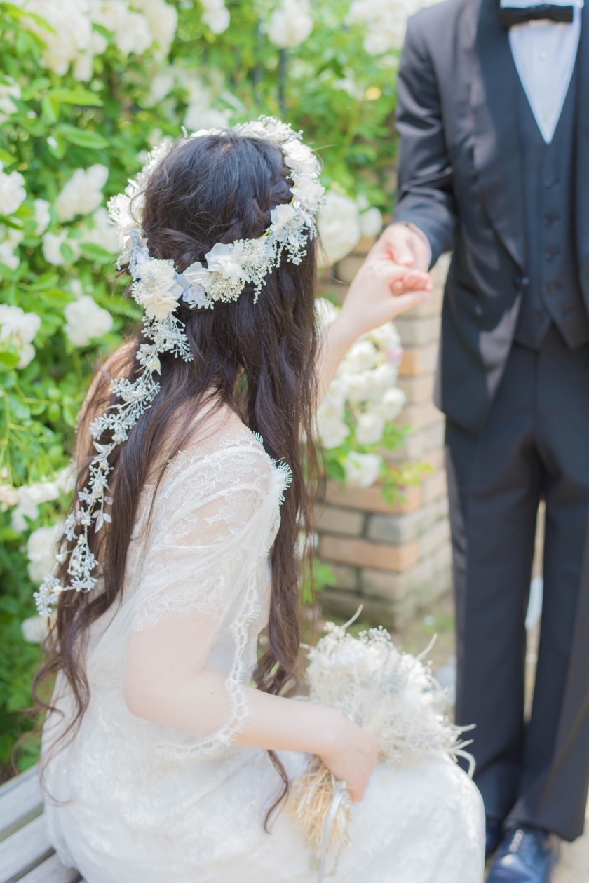 ヘッドドレス 花冠 髪飾り ウェディング 造花 フラワーティアラ 子供 花かんむり 花飾り ハンド花輪 女の子 ヘッドアクセ ガール フォーマルヘッドアクセサリー ヘアーアクセサリー 披露宴 結婚式 子ども 発表会 髪飾りelegant powered by BASE