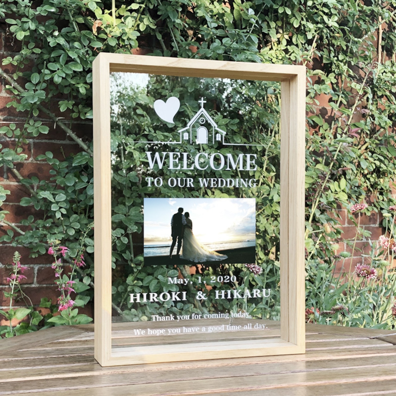 ちょっと大きな写真付きのメッセージボード❣️おかあさんに贈る筆文字つとむのメッセージ ＊還暦 喜寿 米寿 退職 結婚式