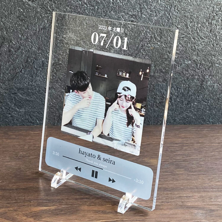 フォトフレーム 写真立て 記念日 誕生日 彼氏 彼女 恋人 カップル 写真 結婚アクリルフォトパネル A23- giftyminnebyGMOペパボ 国内最大級のハンドメイド・手作り通販サイト