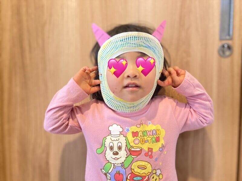 1歳児クラスで作る鬼のお面と節分準備