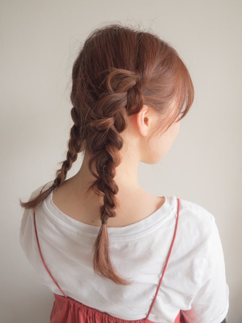 三つ編みヘアアレンジ！自分で後ろ一つ結びのやり方ヘアアレンジAll About