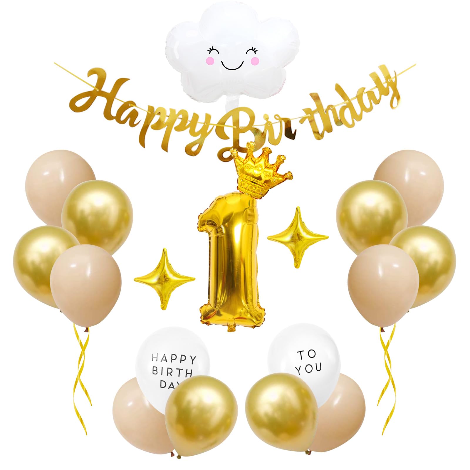 誕生日 数字の風船セット ナンバー バルーン ピンクゴールド 女の子 1歳 飾り - メルカリ
