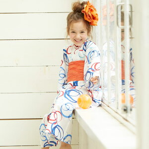 レトロ キッズ 子供 女の子 110cm 浴衣 白 ホワイト 花柄 兵児帯 赤 子供浴衣 こどもゆかた 子供ゆかた 古典柄 旅館 単品 キッズキッズ浴衣 子供 浴衣 女の子浴衣 １００ １１０ １２０ １３０ モダン レトロ ホワイト イエロー グリーン 紺 白 市松