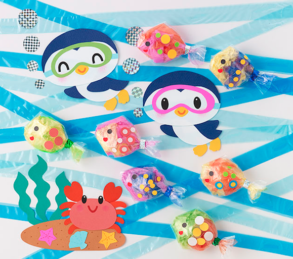 潜水艦で海中探検 ７月 壁面飾りゆめかけの可愛い保育書・イラスト・壁面・似顔絵