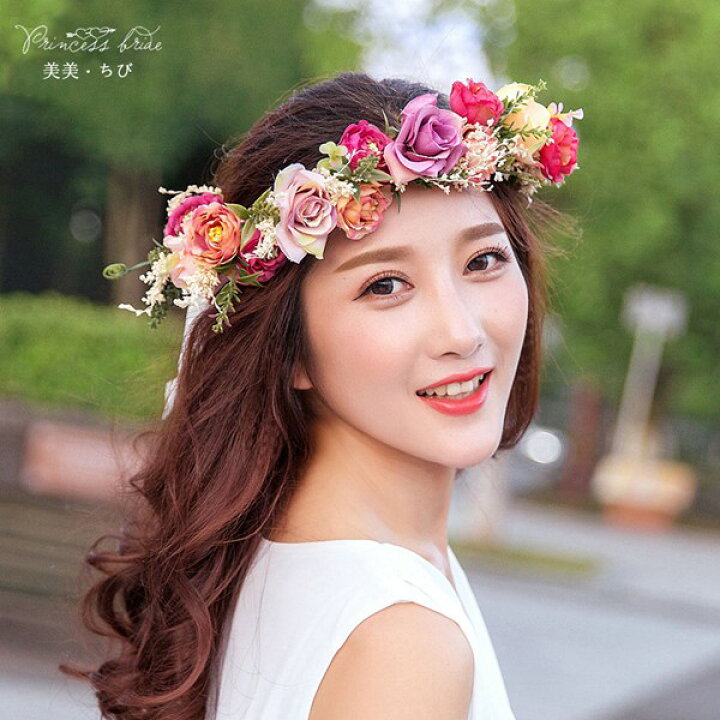 楽天市場 花かんむり ウエディング 花冠 ヘッドドレス ティアラ 結婚式 カチューシャ ヘアアクセサリー 花嫁 髪飾り ウェディング 森ガール 花輪手作り 造花 姫風 パーティー 写真撮り フェス 海外旅行 : 渋谷ウイングス