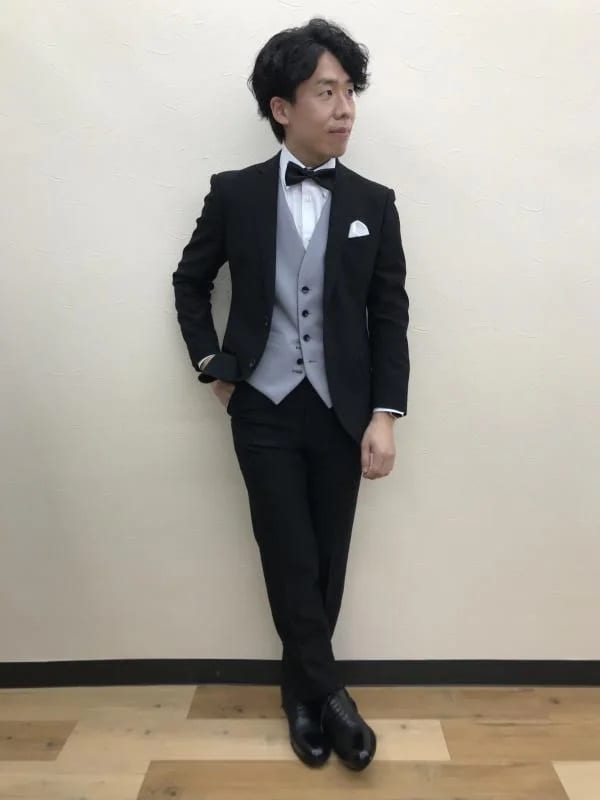 結婚式 二次会 新郎 衣装 ウェディング 蝶ネクタイ セットアップ