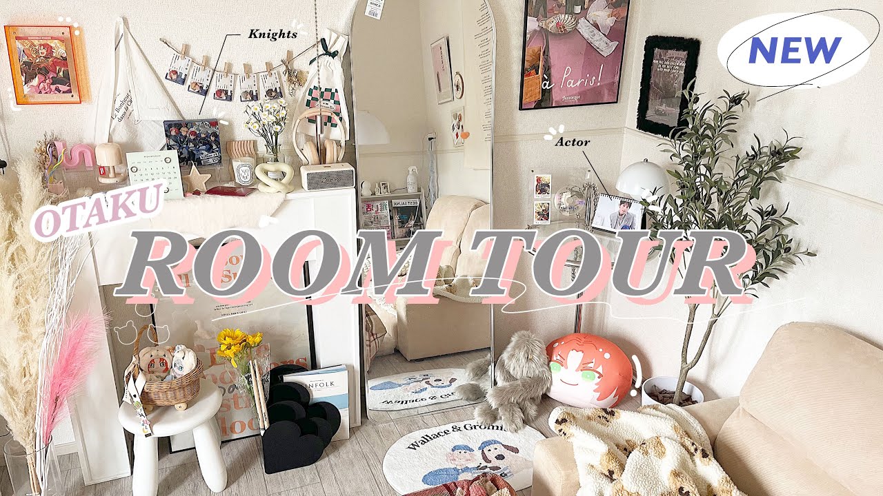 いい感じにごちゃついてきたよかわいい〜！ オタク部屋オタ活シンプルインテリア ナチュラルインテリア 韓国インテリア 14畳 14畳インテリア 1ldkインテリア プロジェクター模様替えカフェテーブル 一人暮らし ひとり暮らし 一人暮らし部屋 部屋作り