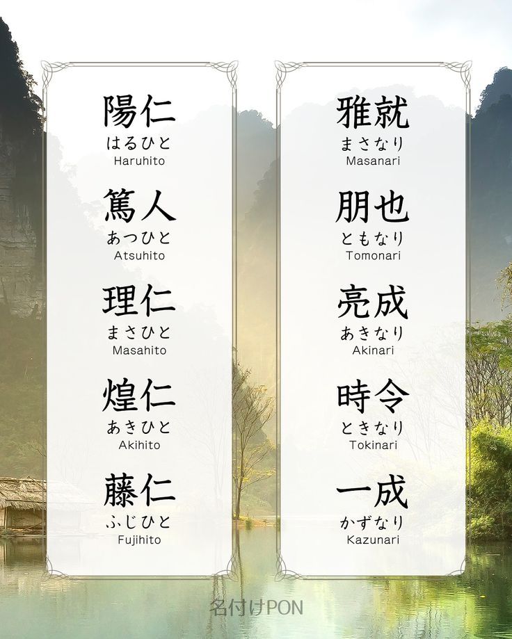 左右対称の男の子の名前 二文字編 真、貴、奏、など、左右対称の漢字を組み合わせた二文字の名前です。 左右対称の名前は調和が取れた美しさと安定感があり、印象に残りやすくなります。・ ▽「真」を使った名前をもっと見る https:pon-navi.net nazuke name kanji m