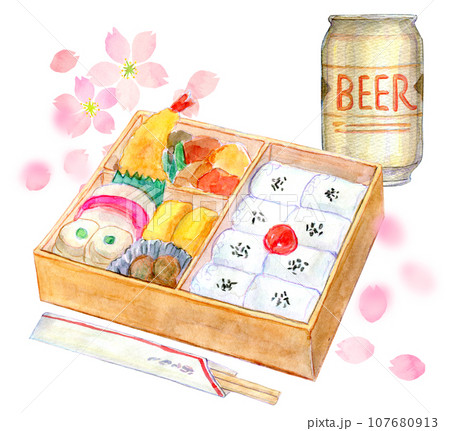 お花見弁当 Cherry blossom viewing picnic lunch boxしばいぬとおべんとう2024カレンダー ハゴロモ⁡5月になりました。4月のカレンダーは、お花見弁当でした。 今年はいつもより長く桜が楽しめました🌸 ⁡ ⁡村田夏佳村田なつかしばいぬとおべんとうハゴロモ