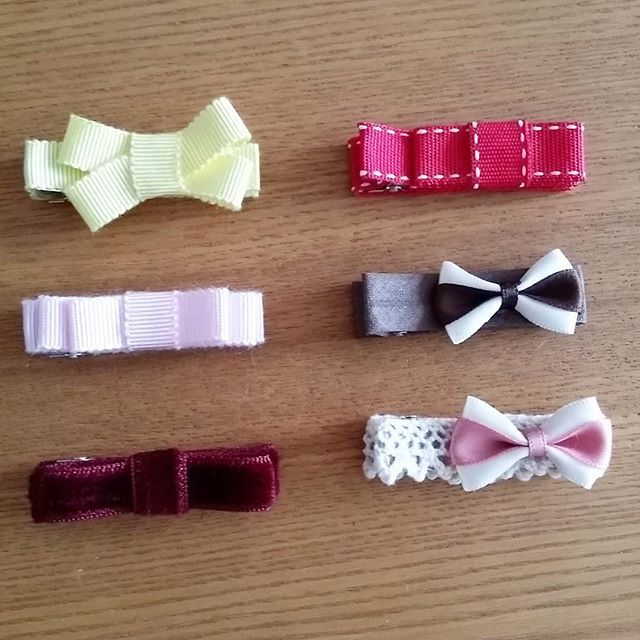 ヘアピンの作り方 可愛いイチゴリボンのベビーヘアピンレピヤンリボン