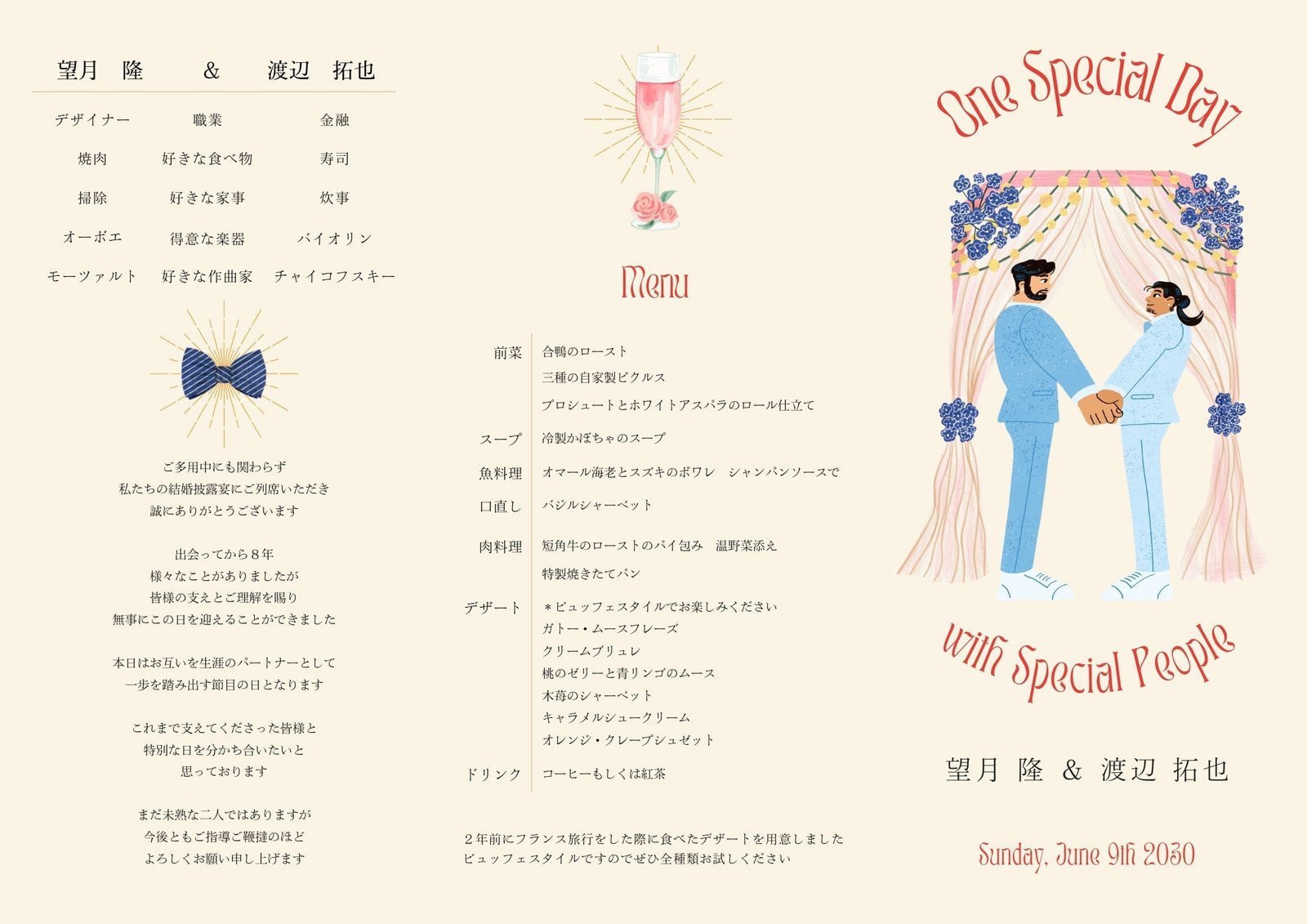 ゲストが楽しめる席次表のプロフィール項目結婚準備お役立ち情報