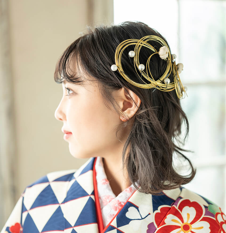 G12 赤白クリア椿水引アレンジドライフラワー髪飾り成人式卒業式振袖結婚式袴Lomeriロメリお花のヘアアクセサリー専門店 powered by BASE