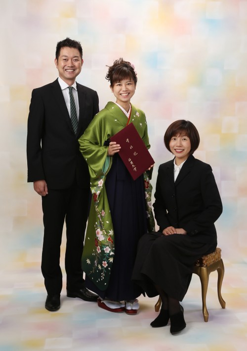 入学・卒業写真撮影福島市写真館フォトスタジオ若葉福島市卒業着物・袴一式 半幅帯付き レンタル