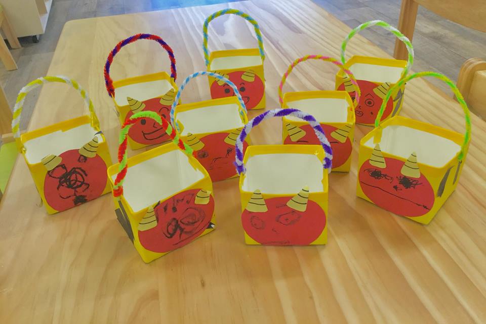 節分の製作をしました💗こころ保育園