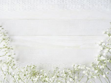 壁紙・背景イラスト 花のフレーム・外枠 No.131『白・ウェディング・光彩』