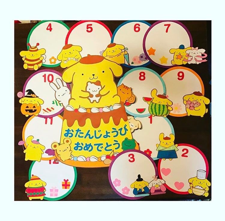 壁面飾り 誕生表 お誕生日おめでとう キャラクター 再販19 壁面飾り ☆ 誕生表