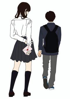 カップル 後ろ姿のイラスト素材 - PIXTA