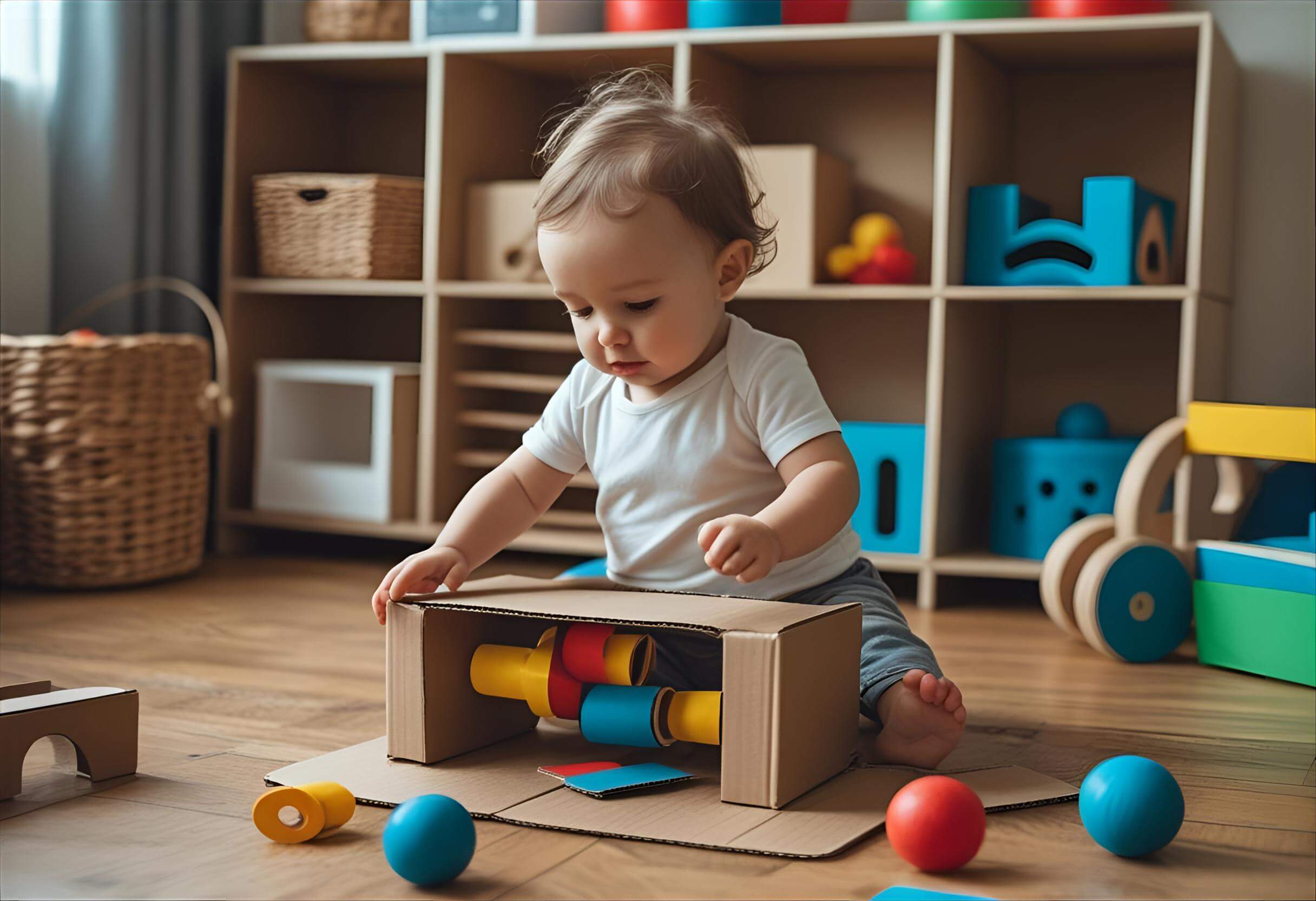 段ボール 手作りおもちゃ 0歳児TikTok