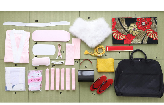 振袖用 長襦袢付き 着付け 和装小物セット 使い方動画QRコード付 必要な物