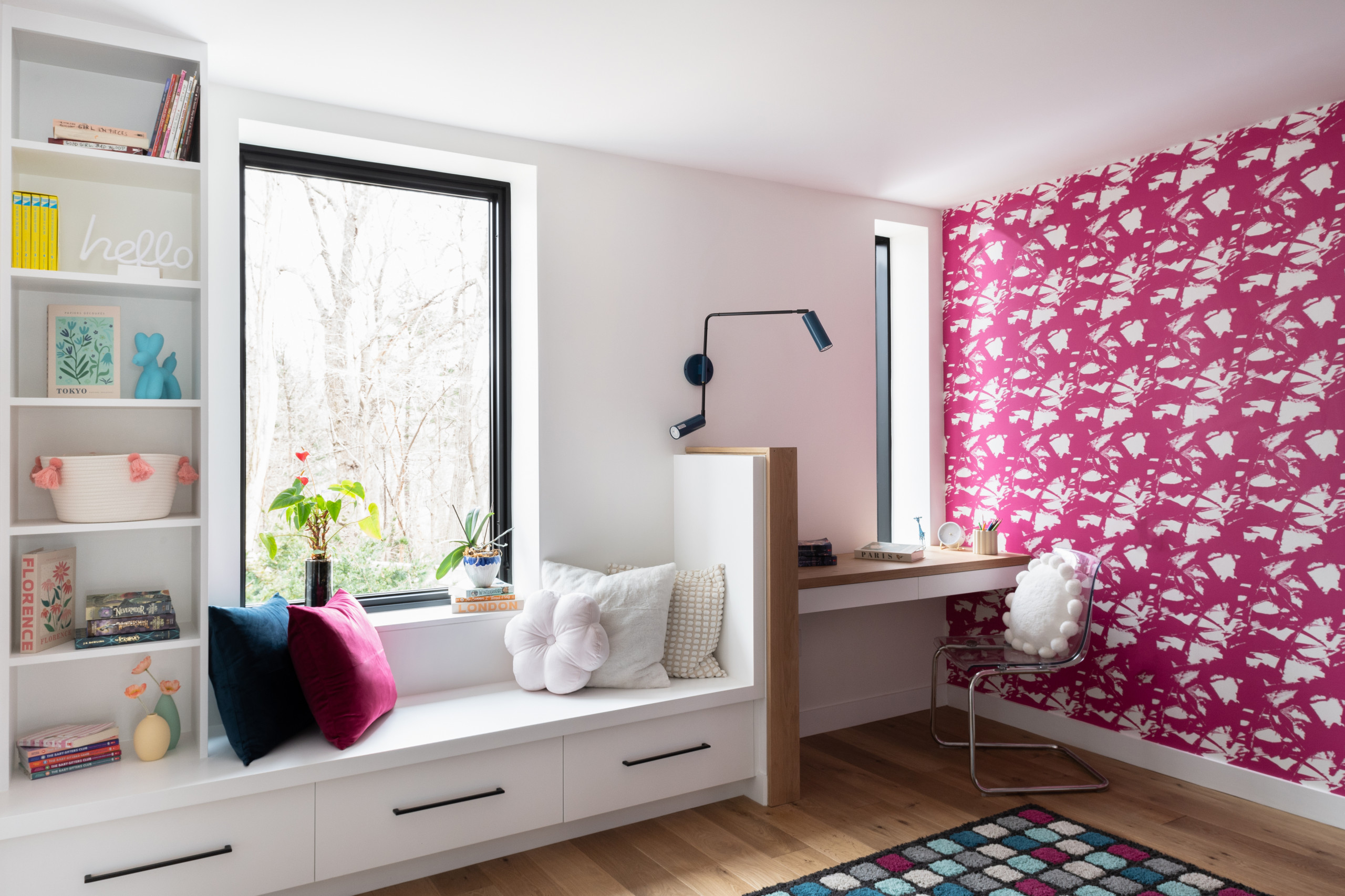 やわらかなパステルカラーでかわいらしく明るい空間に。子供部屋におすすめ。 はきだし窓商品詳細オーダーデザインカーテン通販『DRiUM ドリウム 』