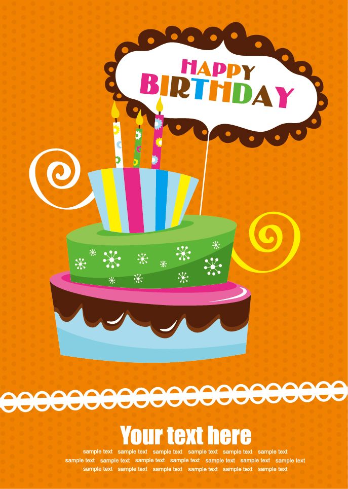 バースデーカードに最適な無料のテンプレートさきちん絵葉書