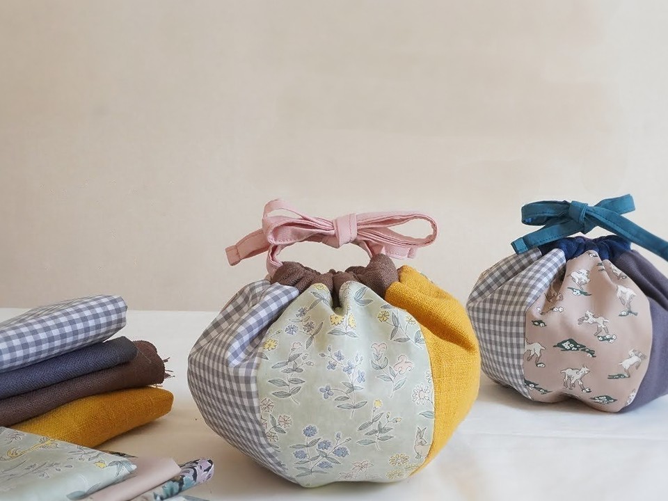 作り方 裏地付き巾着袋の作り方と寸法図 マイボトルケース・小物ハンドメイドわが家のここち