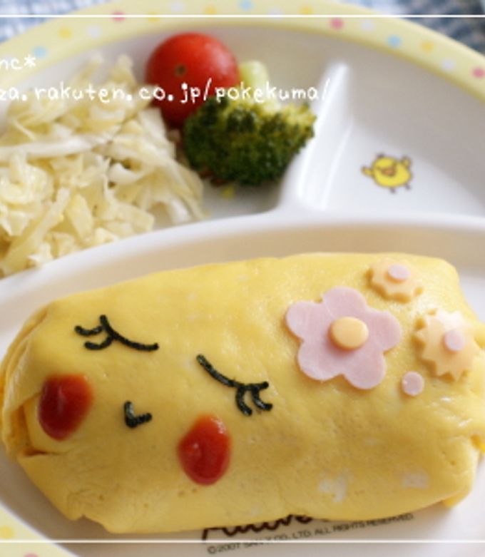 @オムライス兄さん🍅🐣🍚 のドヤ顔ケチャップでオムライス弁当作ったよ！ キャラ弁お弁当kyarabenbentolunchboxbentoboxpokemonpikachuポケモン ピカチュウ