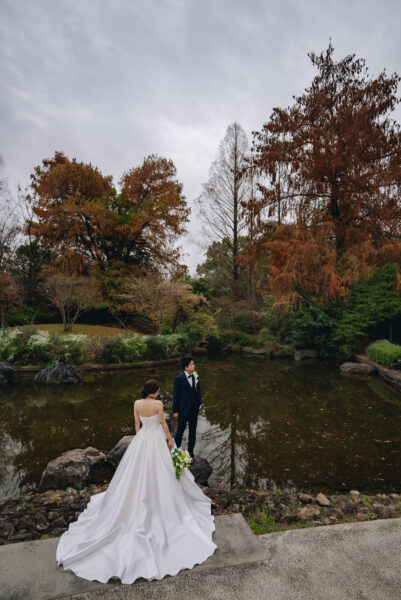 鶴見緑地公園 大阪 の前撮り フォトウェディング ロケーション撮影事例elle pupaエルピューパ