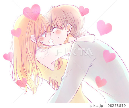 ハッピーカップルイラストかわいいカップル女の子と男の子愛するカップル女の子が男の子を磁化」のベクター画像素材 ロイヤリティフリー2323020665Shutterstock