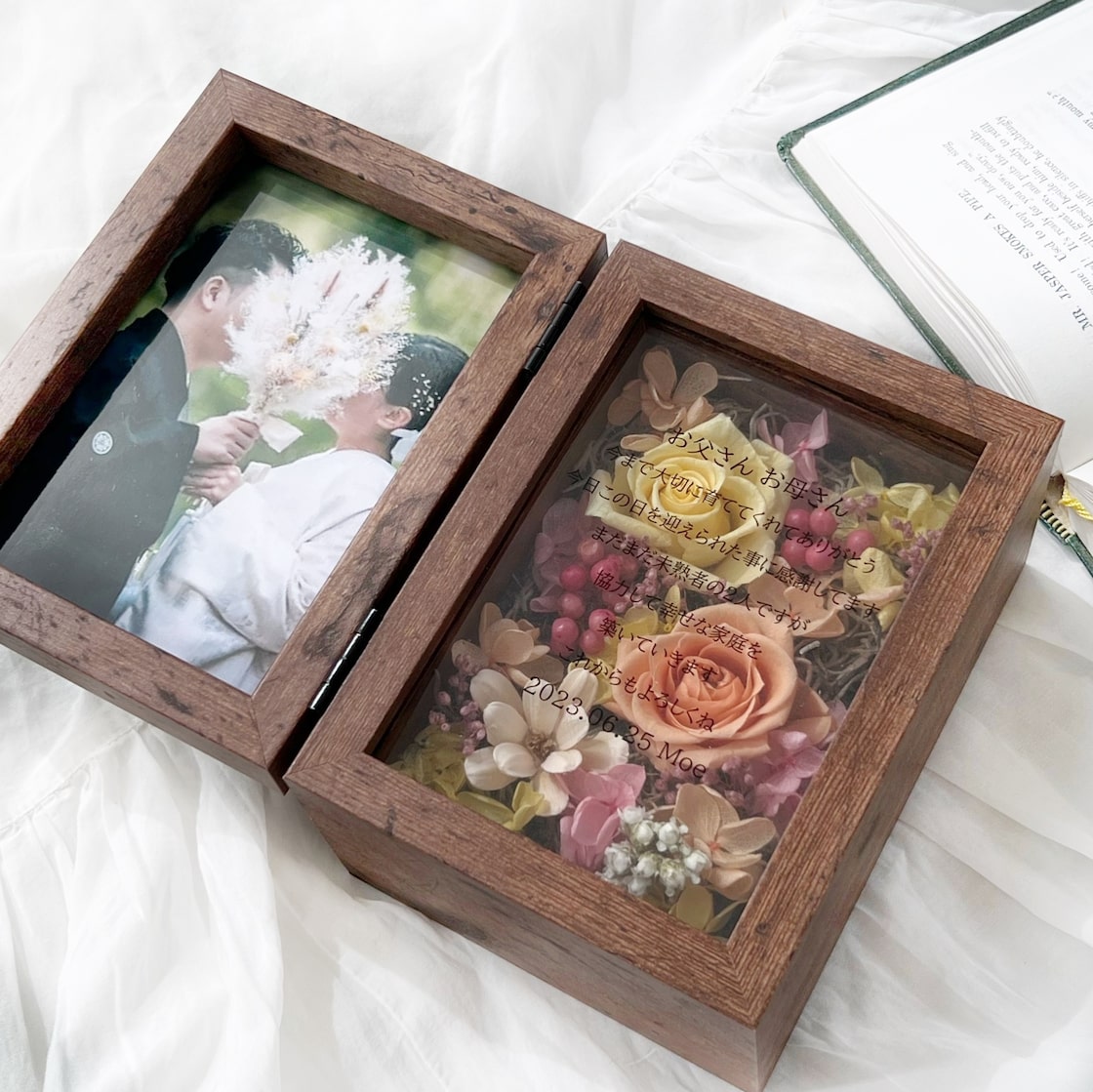 子育て感謝状×フォトフレームブック☆結婚式の両親贈呈品に☆フィーノオーダーメイドWEDIINGギフト♪ - wedding＆gift Finominne byGMOペパボ 国内最大級のハンドメイド・手作り通販サイト