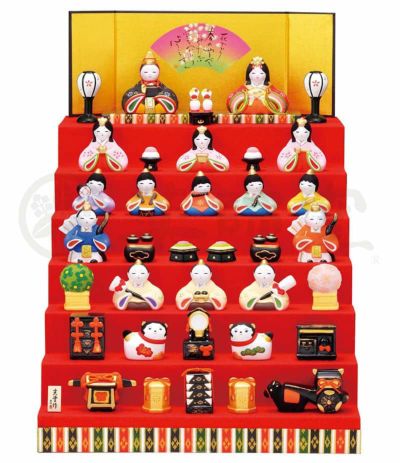 桂甫作安藤人形店の七段飾り 官女・五人囃・随臣・仕丁雛人形・京雛・京人形の桂甫作安藤人形店 京都