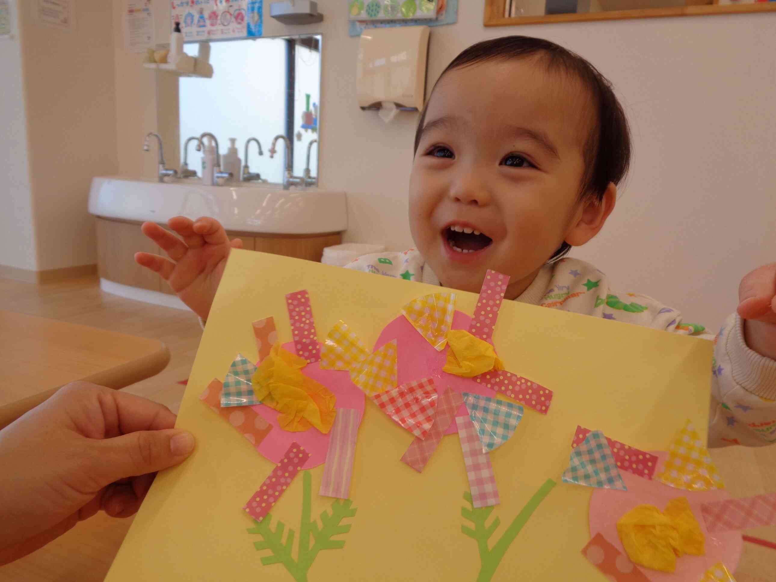 秋のコスモス製作アイデア1歳児向け