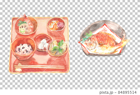 ご飯を食べる子どものイラスト お茶碗えんぴつと画用紙