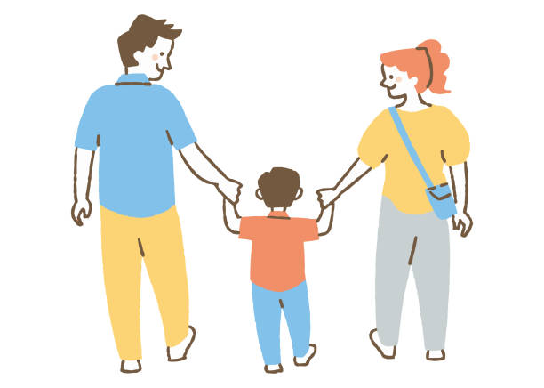 手をつなぐ親子のイラスト素材194917602 毎月1点無料 フリー のストックフォト イメージマート