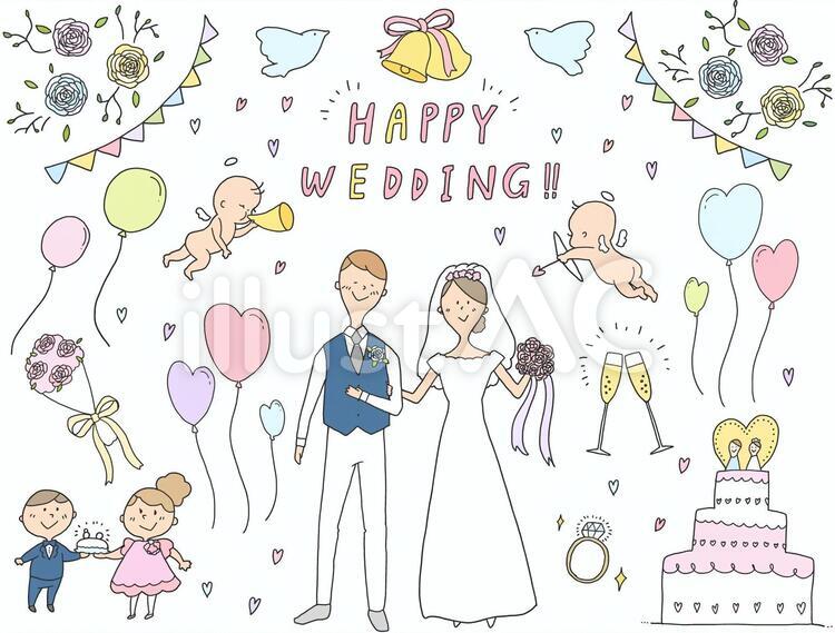 結婚式・花嫁と花婿のイラスト素材無料イラスト素材素材ラボ
