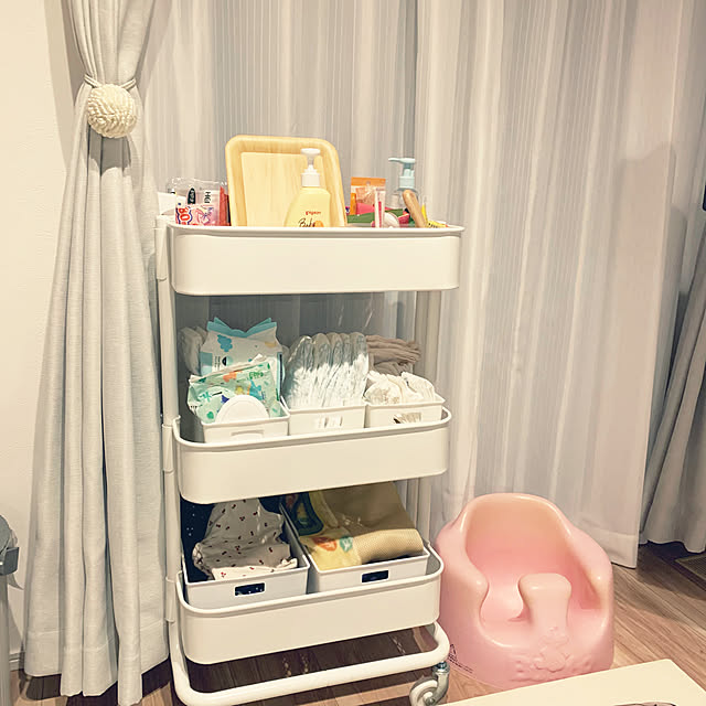 ベビーワゴン キャスター付き 3段 ベビー用品 収納ワゴン 引き出し 取っ手付き 赤ちゃん オムツ収納 多機能 収納カート 移動便利 かわいい 大容量: TRINITY COSME. - 通販 - Yahoo!ショッピング
